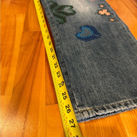 Lucky Brand “Nebula” Embroidered Cross Stitch Jeans – 12R Mid-Rise Boy Jean - Picture 13 of 14